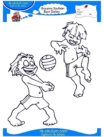 Çocuklar İçin Voleybol Boyama Sayfaları 